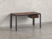 Стол прямой с подвесной тумбой, П-опора 2000x600x750 RM038-20x6 Дуб Апрельский шоколад/Серый