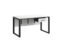 Стол прямой, подвесная тумба, ЛДСП экран, О-опора 1600x800x750 RM032-16x8 Белый/Черный