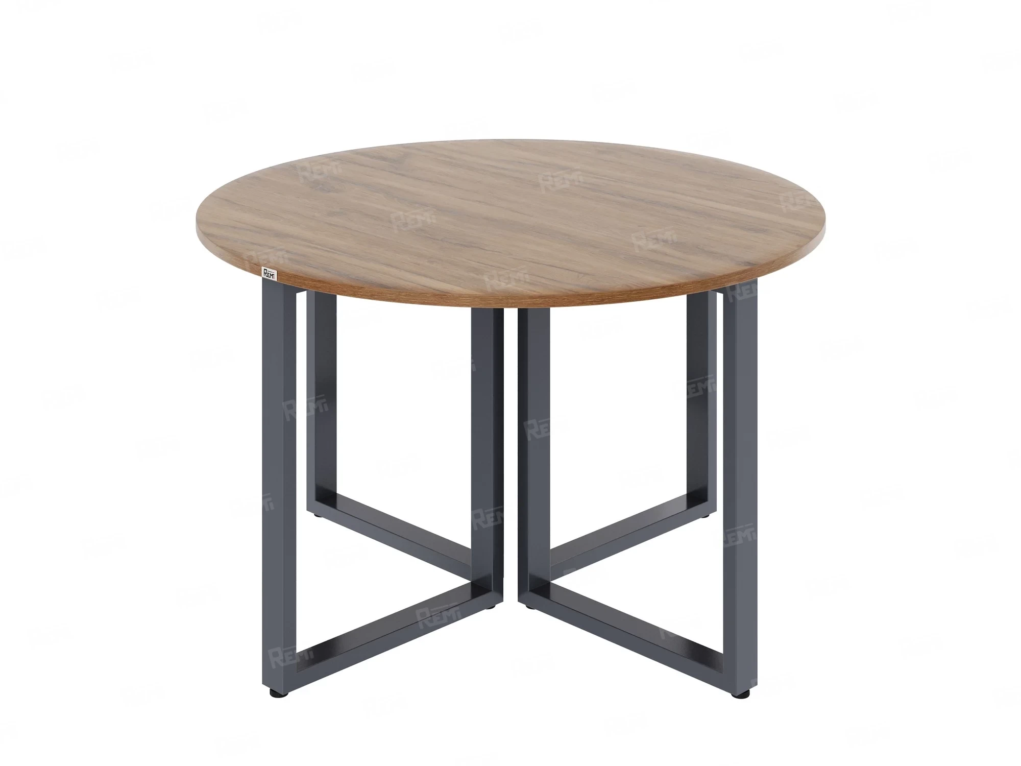 Круглый стол на О-образных опорах 1800x1800x750 RM187-18x18 Дуб Юстус/Серый