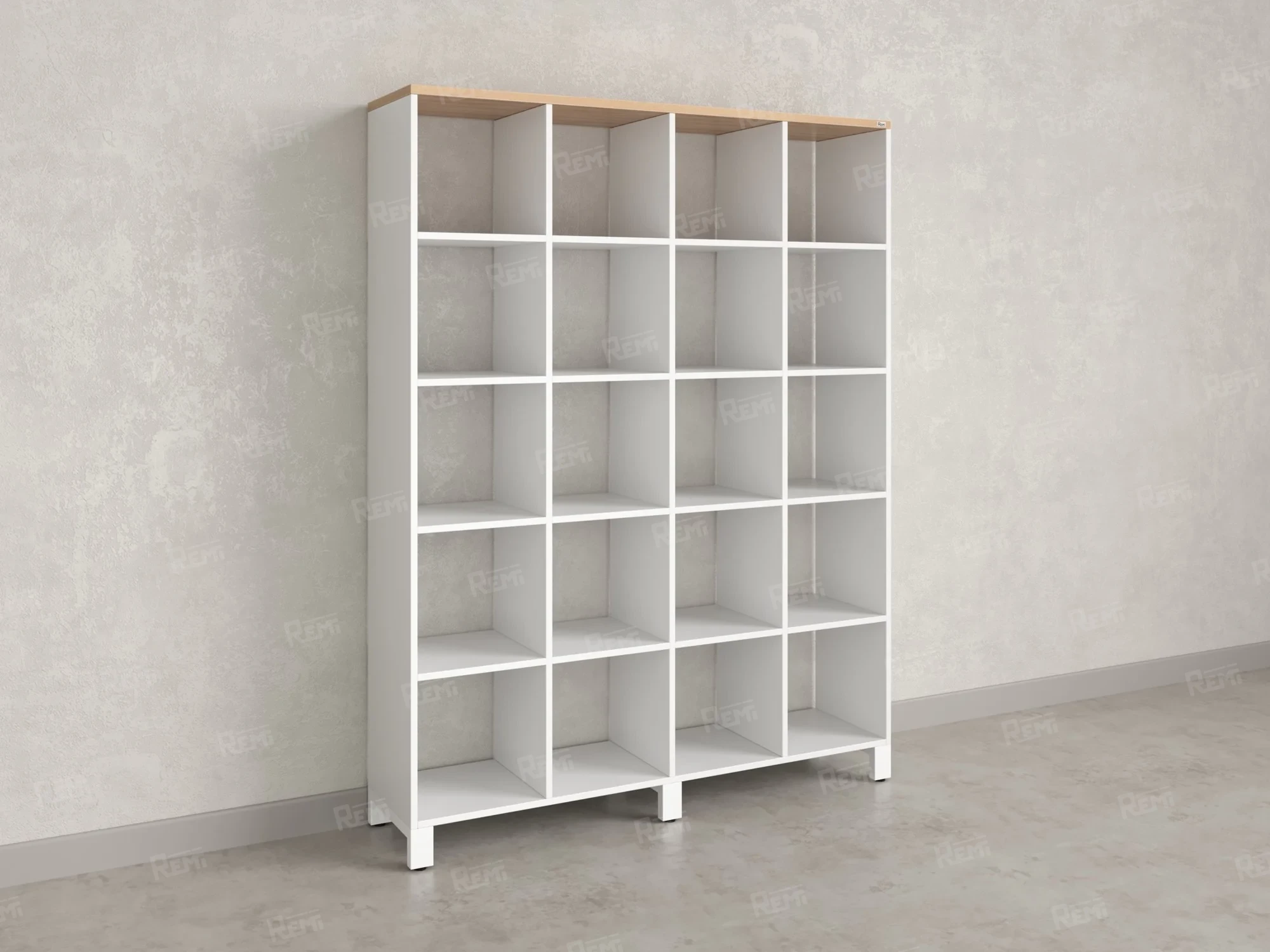 Стеллаж, 20 ячеек 1500х370х1980 RM144-150x37 Вяз Швейцарский светлый/Белый