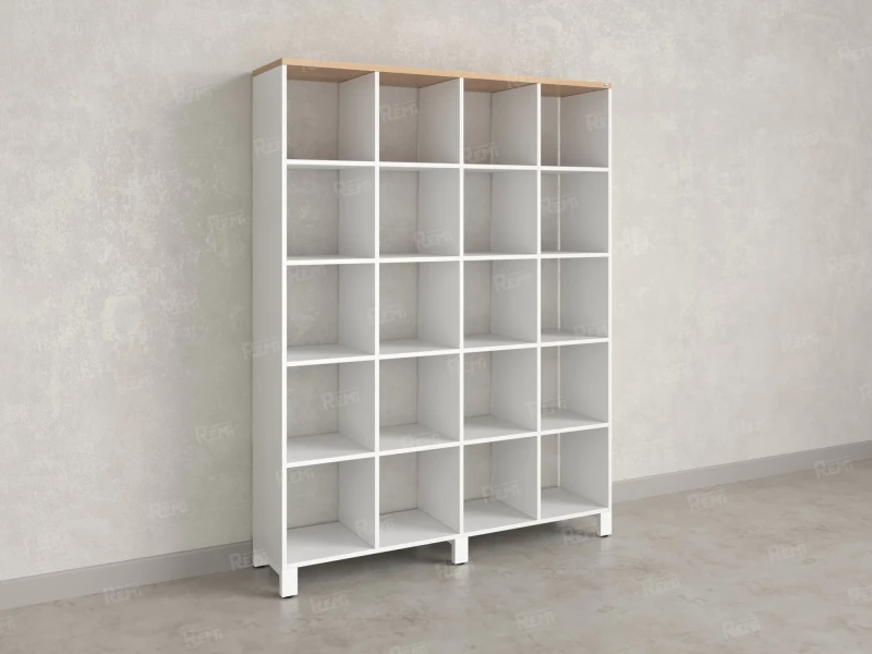 Стеллаж, 20 ячеек 1500х370х1980 RM144-150x37 Вяз Швейцарский светлый/Белый