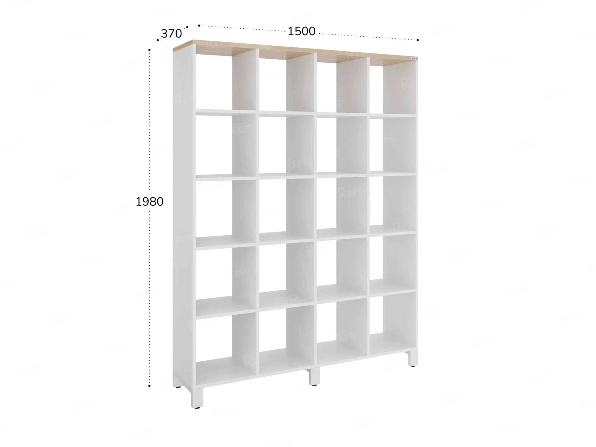 Стеллаж, 20 ячеек 1500х370х1980 RM144-150x37 Вяз Швейцарский светлый/Белый