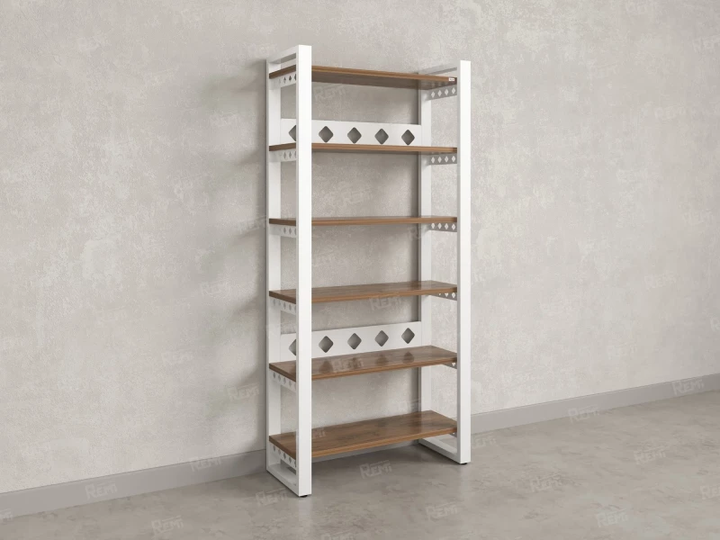 Стеллаж, 6 уровней 900x370x1920 RM132-90x37 Дуб Юстус/Белый