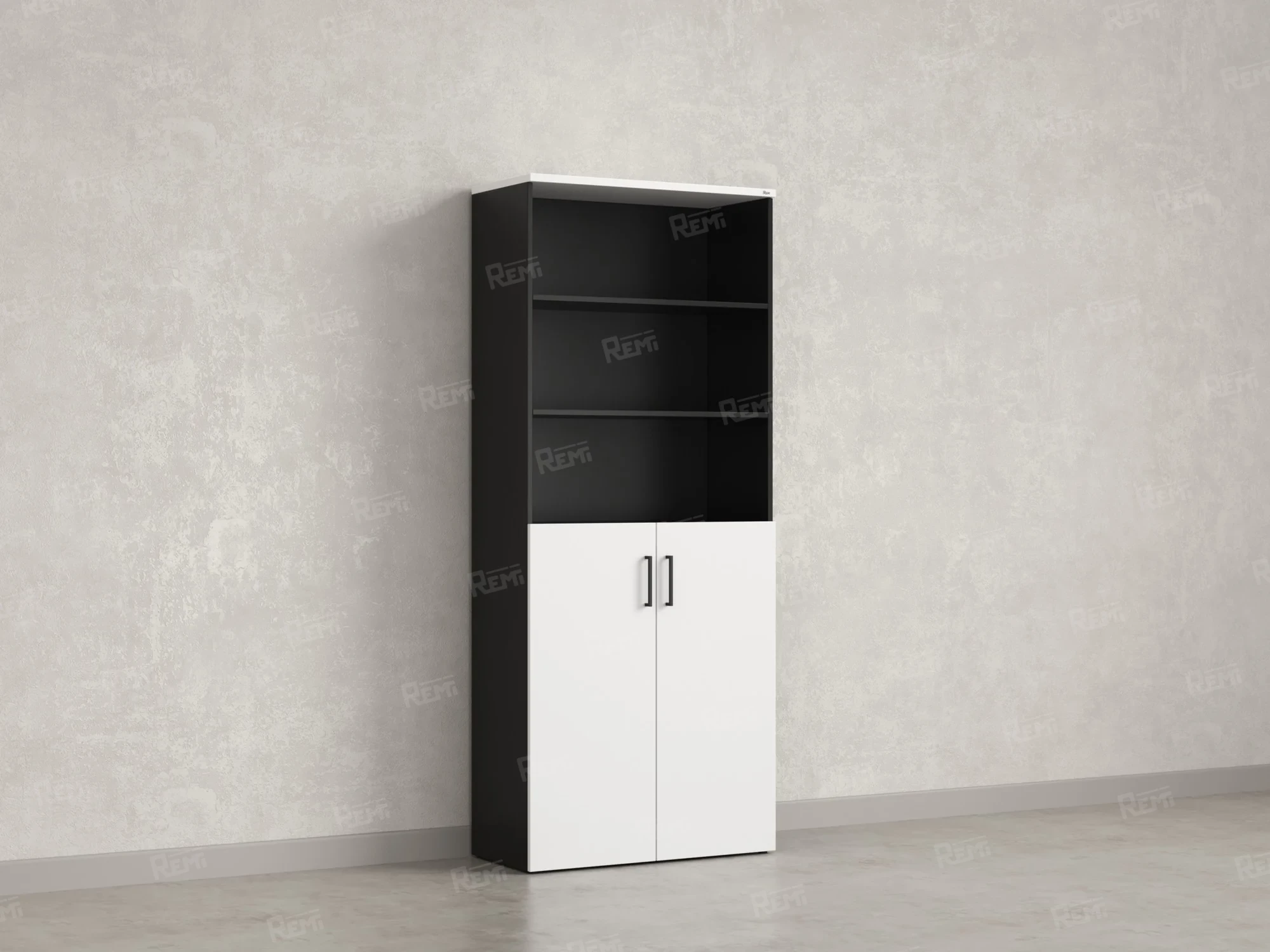 Шкаф комбинированный, регулируемые опоры, 6 уровней 900x420x2100 RM155-90x41 Белый/Черный