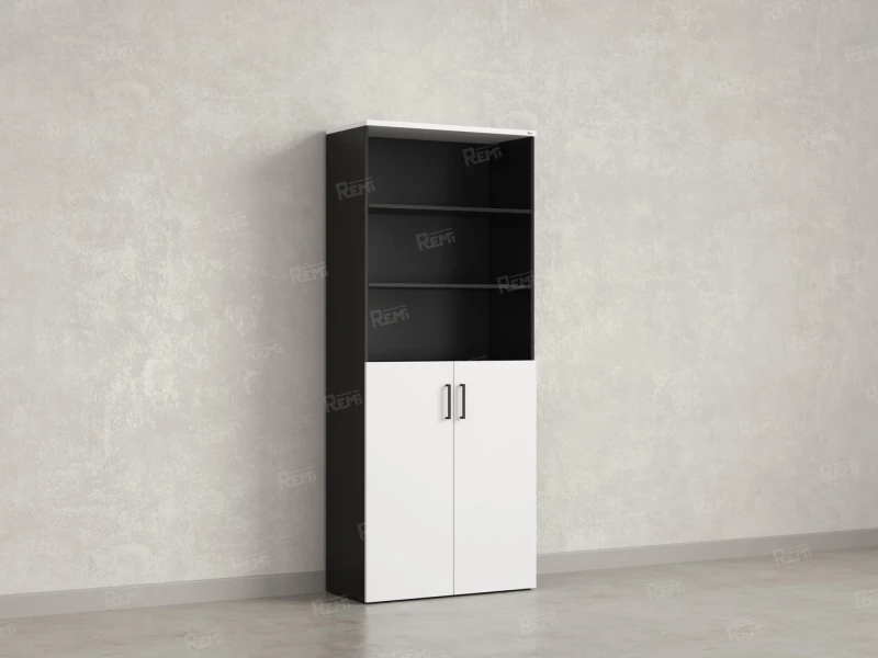 Шкаф комбинированный, регулируемые опоры, 6 уровней 900x420x2100 RM155-90x41 Белый/Черный