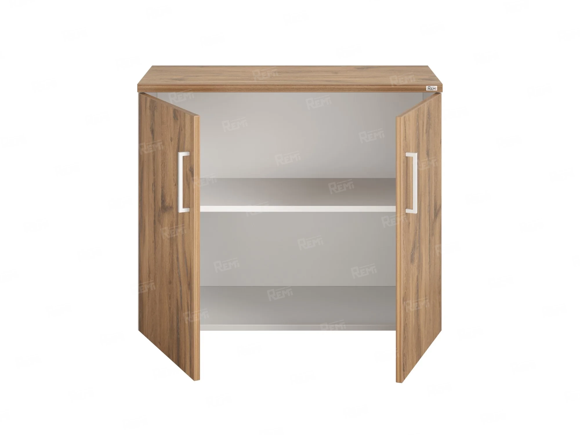 Шкаф низкий распашной, регулируемые опоры, 2 уровня 900x600x750 RM148-90x60 Дуб Юстус/Белый