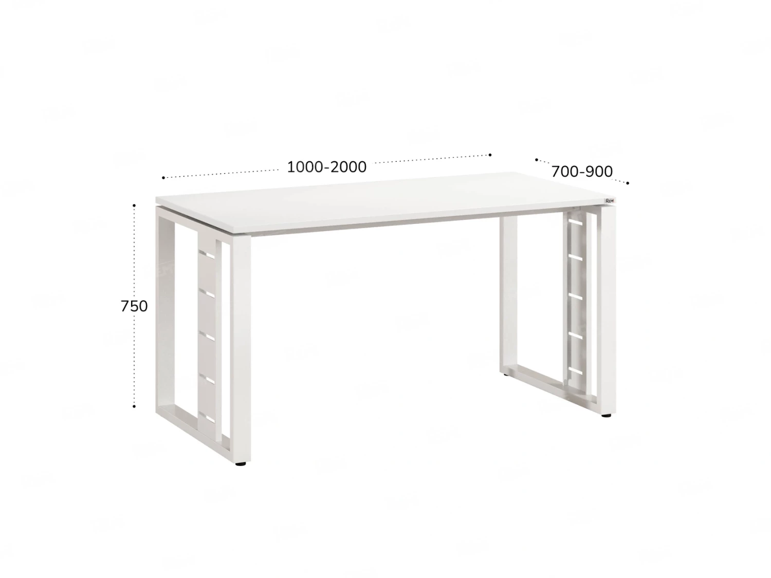 Стол прямой на О-образных опорах 1400x800x750 RM040-14x8 Белый/Белый