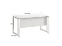 Стол прямой на О-образных опорах с экраном ЛДСП 1600x700x750 RM041-16x7 Белый/Белый