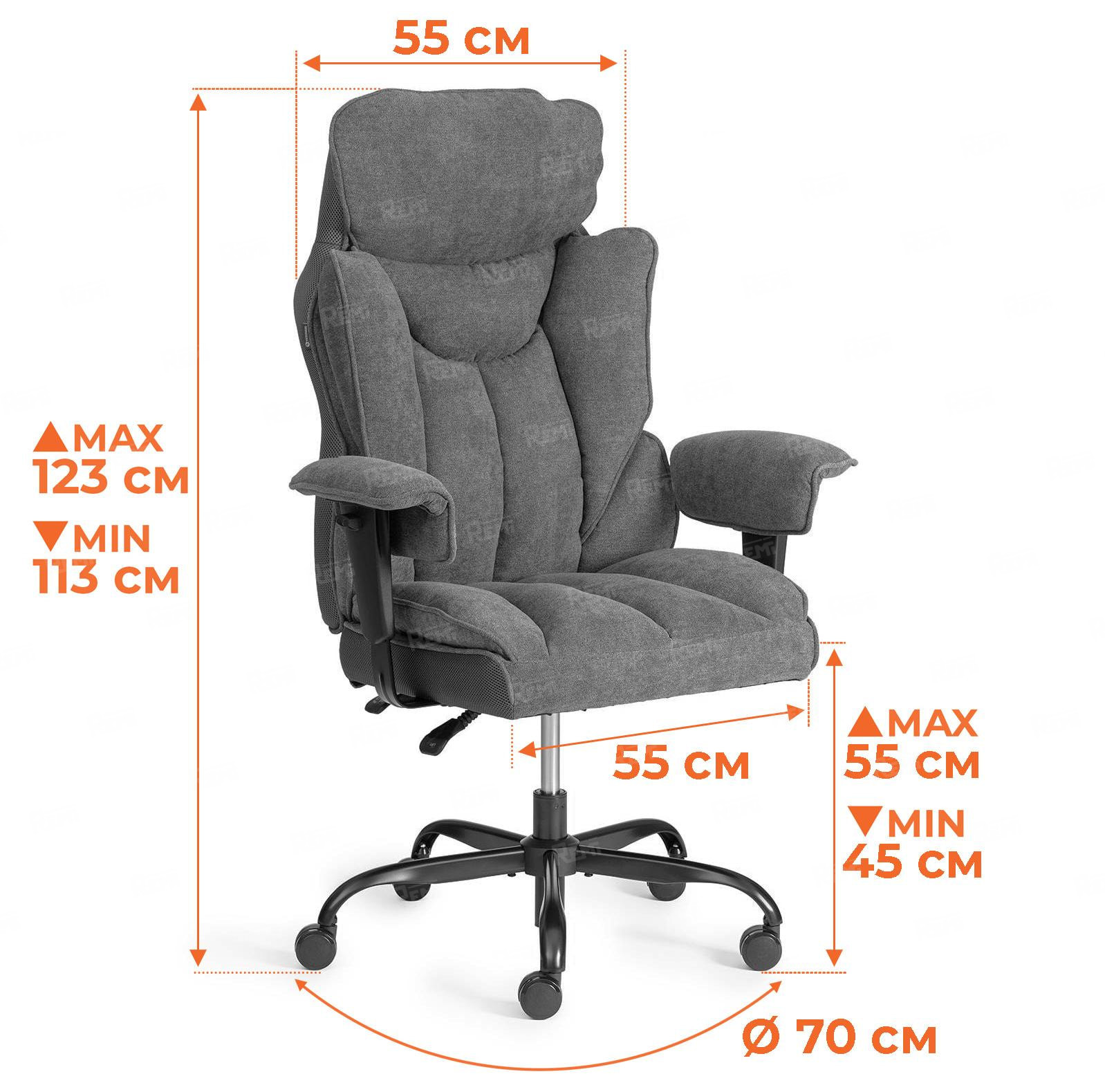 Кресло Comfy BL Серый/Серый, Ткань (арт. 24854)