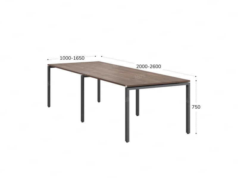 Cтол для переговоров, на П-образном каркасе 2200x1200x750 RM080-220x120 Дуб Апрельский шоколад/Серый