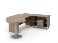 BRL RB072-235x200R Стол рук-ля R угл. бриф и тумба 2 ящ. 2350х2000х760 Шорвуд/Серый вулканический