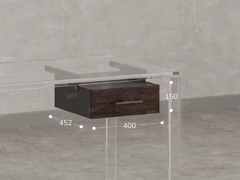 Тумба подвесная, один ящик 400x452x150 RM200-16х7 Дуб Апрельский Шоколадный/Серый