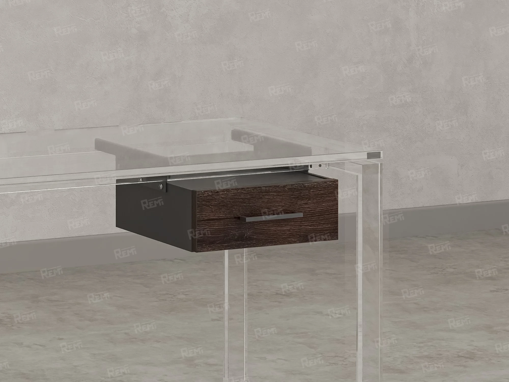 Тумба подвесная, один ящик 400x452x150 RM200-16х7 Дуб Апрельский Шоколадный/Серый