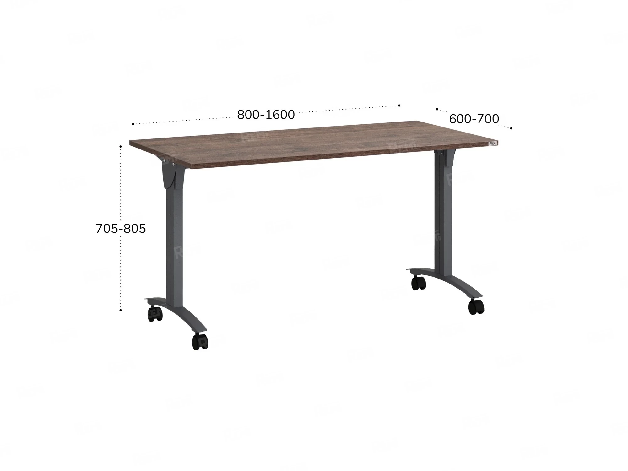 Стол складной, мобильный 1000x600x750 RM011-10x6 Дуб Апрельский шоколад/Серый