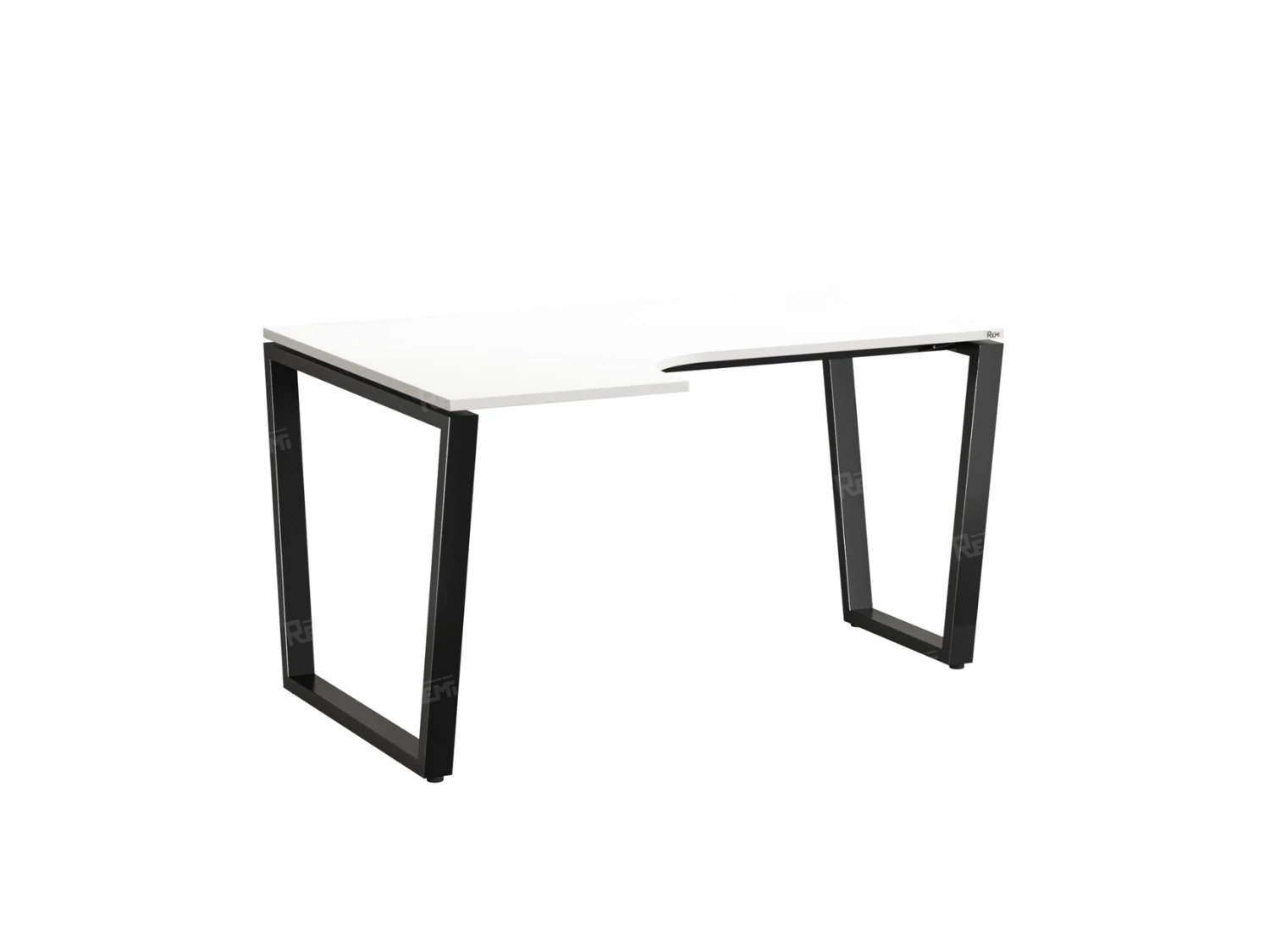 Стол угловой, U-опора, левый 1800x700/900x750, RM051-18x7-9 Белый/Черный