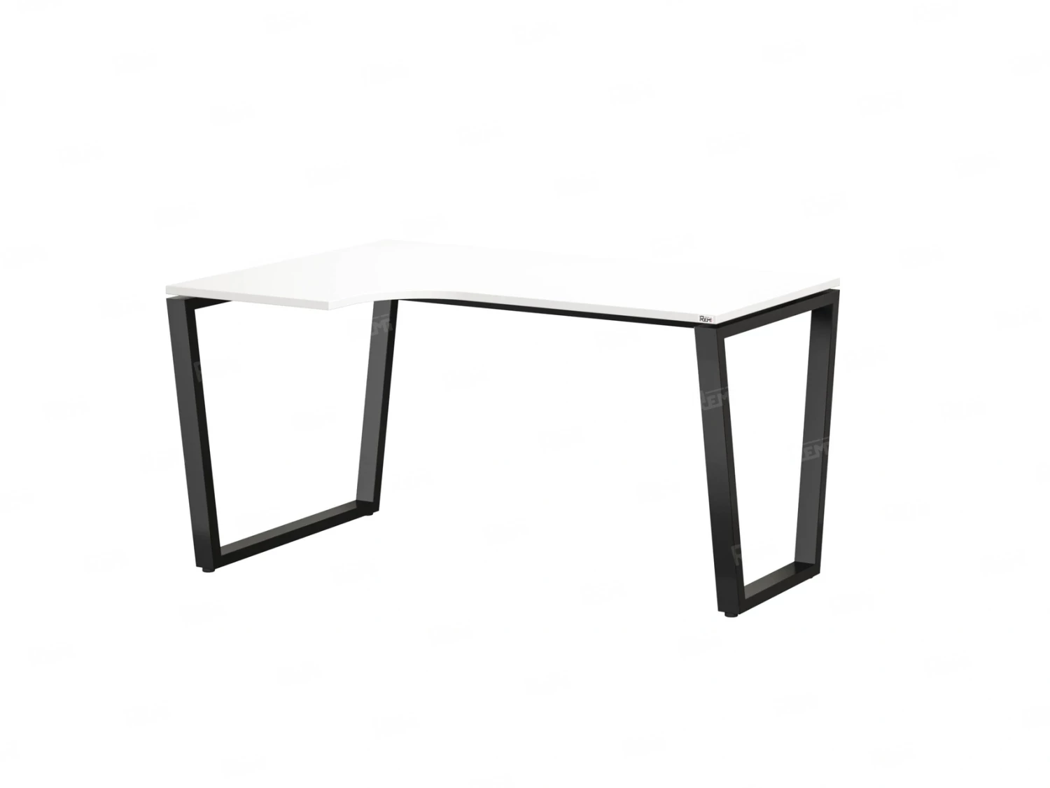 Стол угловой, U-опора, левый 1800x700/900x750, RM051-18x7-9 Белый/Черный