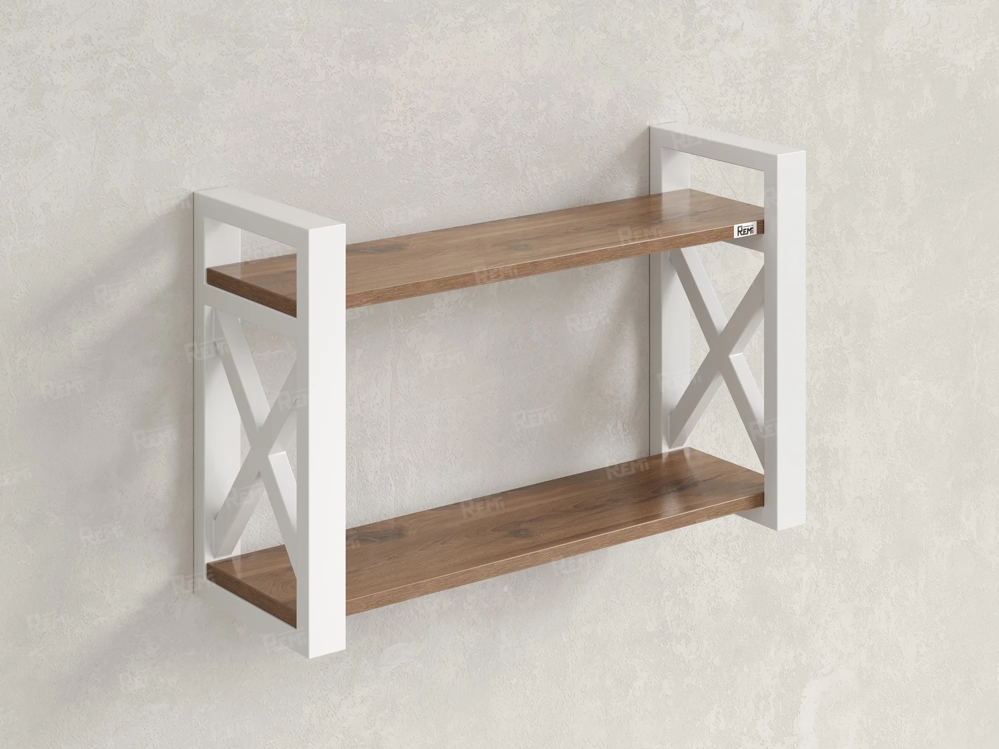 Полка настенная 900x200x500 RM196-90x20 Дуб Юстус/Белый