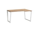 Стол угловой, U-опора, правый 1400x900/1200x750, RM050-14x9-12 Дуб Юстус/Белый