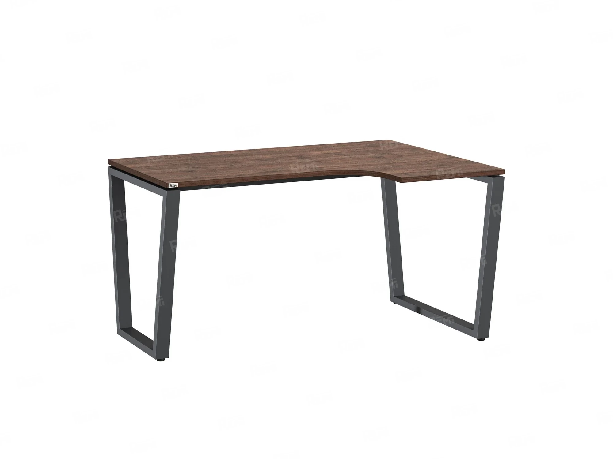 Стол угловой, U-опора, правый 1800x800/1000x750, RM050-18x8-10 Дуб Апрельский шоколад/Серый