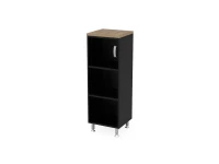 BRL RB049-45х43L Стеллаж закрытый витрина стекло левый 450х430х1290 Шорвуд/Черный