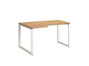 Стол угловой, О-опора, левый 1800x900/1200x750, RM055-18x9-12 Дуб Юстус/Белый