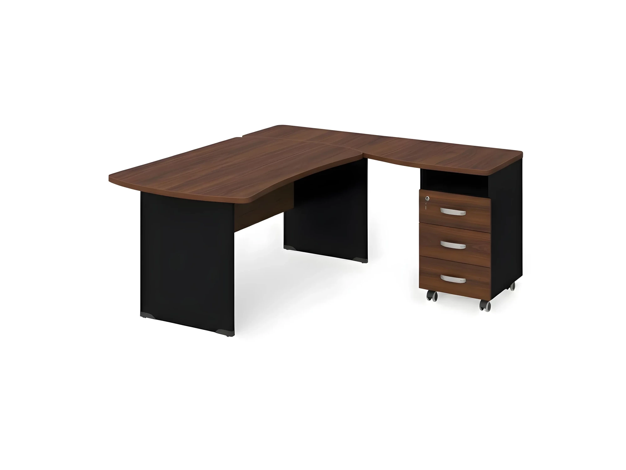 BRL RB005-200х160R Угловое рабочее место правое 2000х1600х740 Орех Вармия/Черный