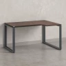Стол угловой, О-опора, правый 1600x800/1000x750, RM054-16x8-10 Дуб Апрельский шоколад/Серый