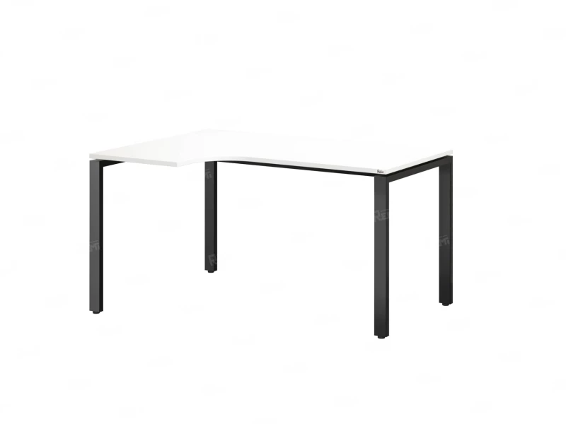 Стол угловой, П-опора, левый 1400x700/900x750, RM053-14x7-9 Белый/Черный