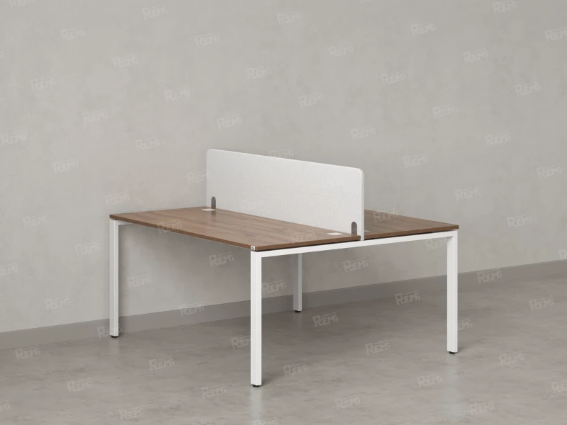 Бенч-система, 2 рабочих места, с одним тканевым экраном 1600x1600x750 RM165-1-16x16 Дуб Юстус/Белый