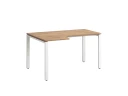 Стол угловой, П-опора, левый 1600x900/1200x750, RM053-16x9-12 Дуб Юстус/Белый