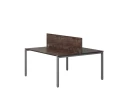 Бенч-система, 2 рабочих места, с одним экраном ЛДСП 1200x1200x750 RM165-2-12x12 Дуб Апрельский шоколад/Серый