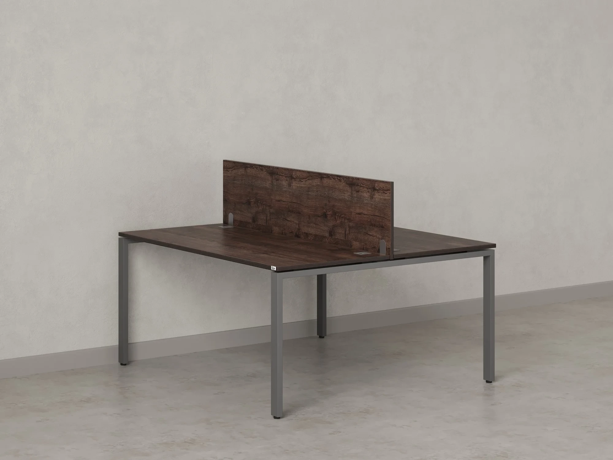 Бенч-система, 2 рабочих места, с одним экраном ЛДСП 1200x1200x750 RM165-2-12x12 Дуб Апрельский шоколад/Серый