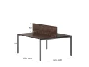 Бенч-система, 2 рабочих места, с одним экраном ЛДСП 1200x1200x750 RM165-2-12x12 Дуб Апрельский шоколад/Серый