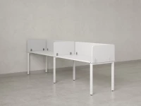 Бенч-система в 1 ряд, 2 рабочих места 5 тканевых экранов 3600x800x750 RM167-1-36x8 Белый/Белый