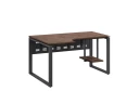 Стол угловой, экран металл, О-опора, левый 1800x800/1000x750, RM056-18x8-10 Дуб Апрельский шоколад/Серый