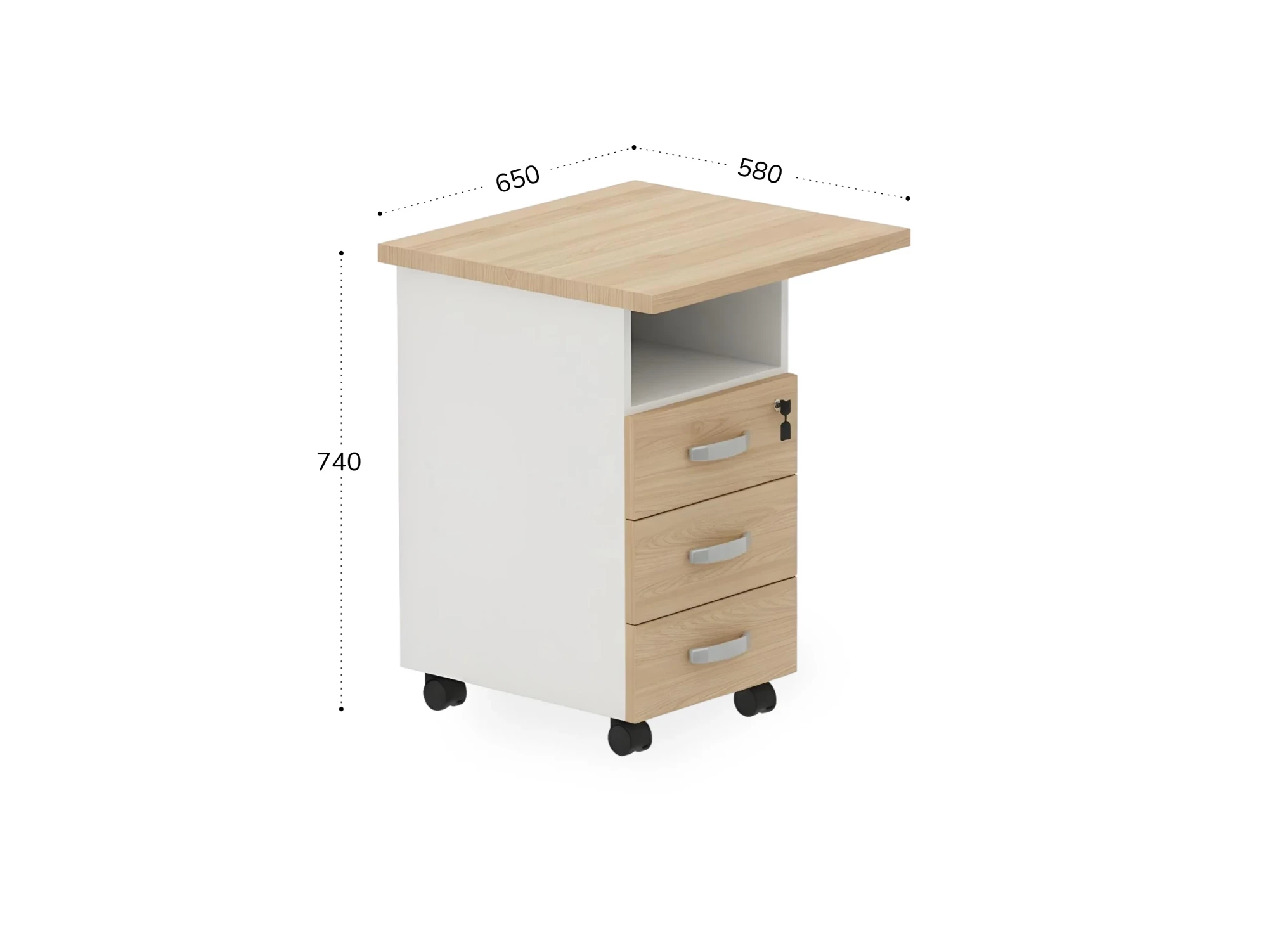BRL RB092-45х58L Тумба приставная левая 650х580х740 Акация/Белый
