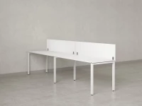 Бенч-система в 1 ряд, 2 рабочих места 2 ЛДСП экранов 3200x600x750 RM167-4-32x6 Белый/Белый