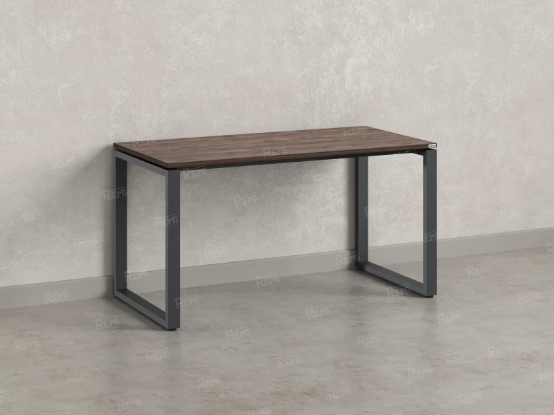 Стол прямой на O-образных опорах 1000x800x750 RM002-10x8 Дуб Апрельский шоколад/Серый