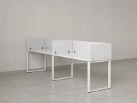 Бенч-система в 1 ряд, 2 рабочих места 5 тканевых экранов 3600x800x750 RM168-1-36x8 Белый/Белый