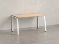 Стол прямой на Л-образных опорах 1400x700x750 RM004-14x7 Вяз Швейцарский светлый/Белый