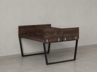 Бенч-система, 2 рабочих места, 5 ЛДСП экранов 1400x1600x750 RM172-4-14x16 Дуб Апрельский шоколад/Черный