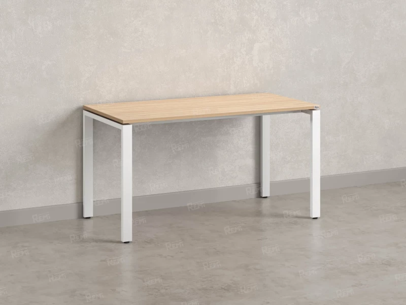Стол прямой на П-образных опорах 1200x800x750 RM001-12x8 Вяз Швейцарский светлый/Белый