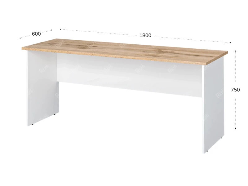 Стол прямоугольный 1800x600x750 RTD022 Вотан/Белый