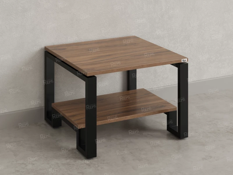 Журнальный стол с полкой 900x700x550 RM181-9x7 Дуб Юстус/Черный