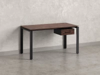 Стол прямой с подвесной тумбой, П-опора 2000x600x750 RM038-20x6 Дуб Апрельский шоколад/Черный