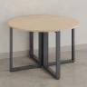 Круглый стол на О-образных опорах 1200x1200x750 RM187-12x12 Вяз Швейцарский светлый/Серый