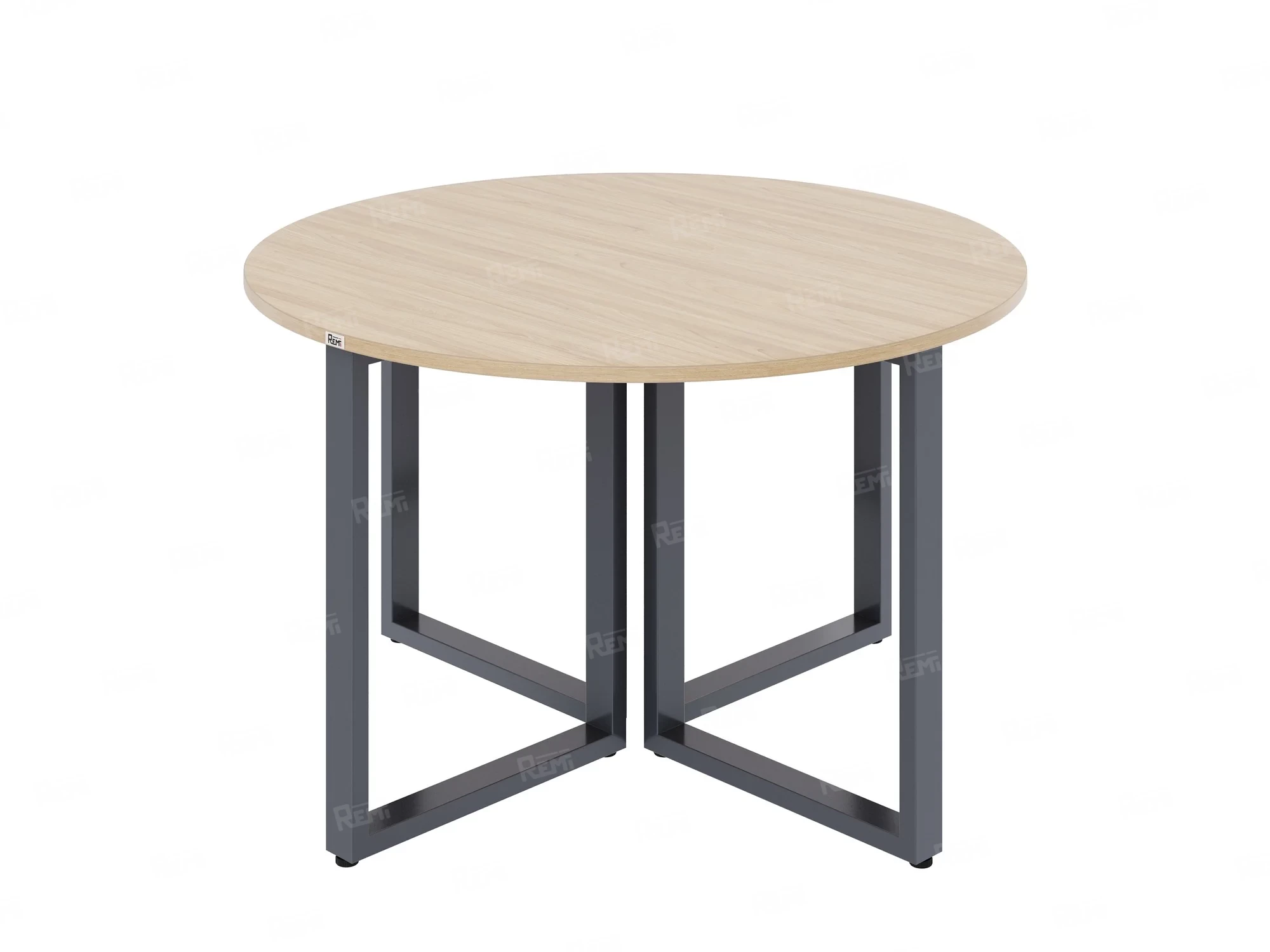 Круглый стол на О-образных опорах 1200x1200x750 RM187-12x12 Вяз Швейцарский светлый/Серый