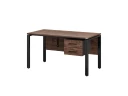 Стол прямой, подвесная тумба, ЛДСП экран, П-опора 1600x800x750 RM031-16x8 Дуб Апрельский шоколад/Черный