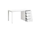 Стол прямой с тумбой на П-образных опоре, правый 1600x700x750 RM103-16x7 Белый/Белый