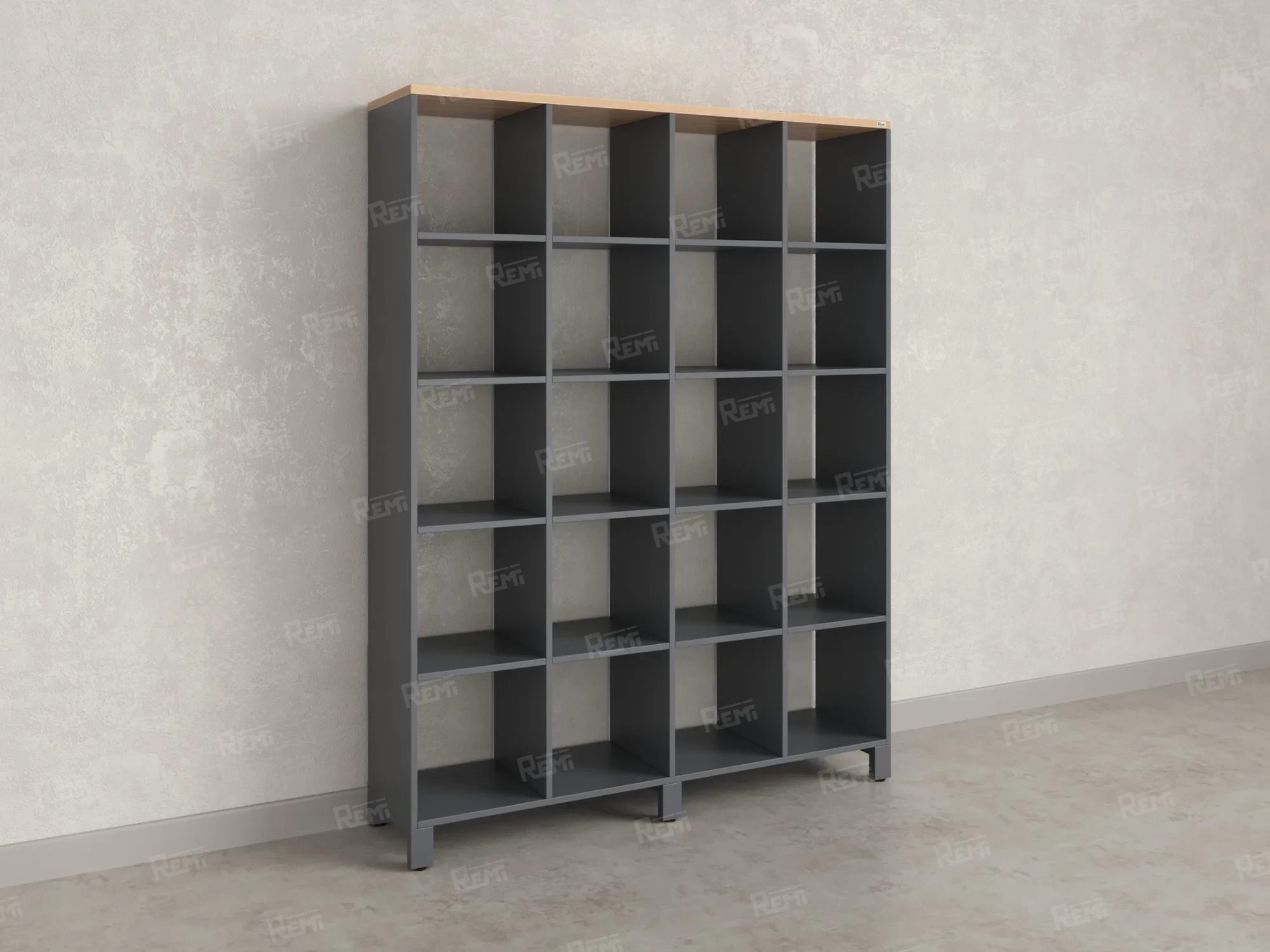 Стеллаж, 20 ячеек 1500х370х1980 RM144-150x37 Вяз Швейцарский светлый/Серый